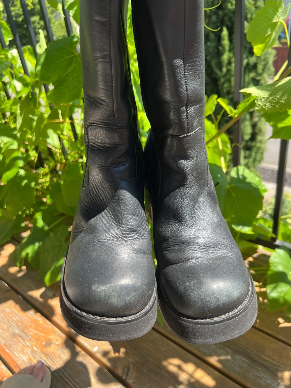 Candie's Black Mid-Calf Platform Heeled Boots - Picture 8 of 15